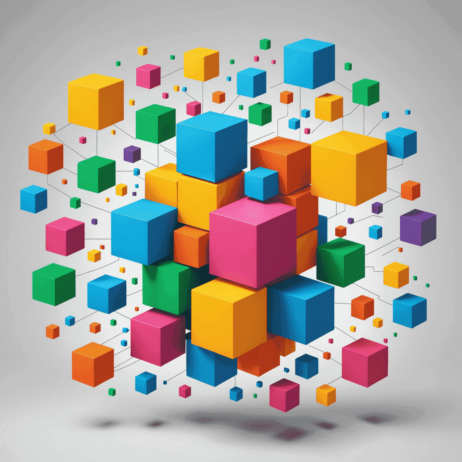 Various sized data bundle packages represented as colorful cubes, with Wi-Fi symbols floating around them